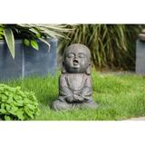 Langley Street® Alexus Meditating Garden Statue in Gray | 16.3 H x 11 W x 9.8 D in | Wayfair 0936E57525CC4DEEA2F5F0293CFC305B