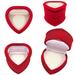 The Holiday Aisle® Velour Hinged Heart Gift Box w/ Window, Earrings, Pin Fabric in Red | 1.38 H x 2 W x 1.88 D in | Wayfair