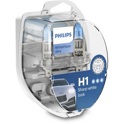 PHILIPS H1 WhiteVision ultra (2 Stk.) Glühlampe, Fernscheinwerfer,Glühlampe, Hauptscheinwerfer,Glühlampe, Nebelscheinwer