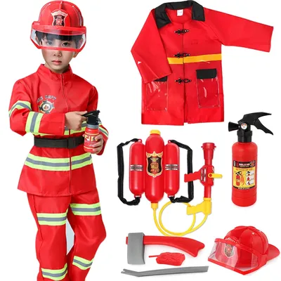 Jouets de cosplay de pompier pour enfants casquettes de pompier vêtements d'extincteurs odorà