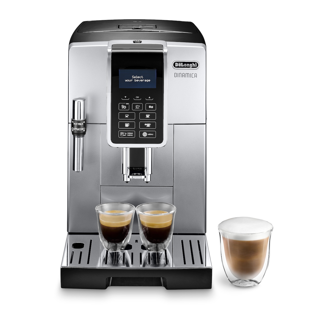 DeLonghi De'Longhi Dinamica ECAM350.35.SB Kaffeevollautomat Silber-Schwarz Image