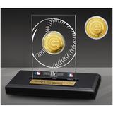 Highland Mint Chicago Cubs 3-Time World Series Champions Acrylic Gold Coin Desk Top Display