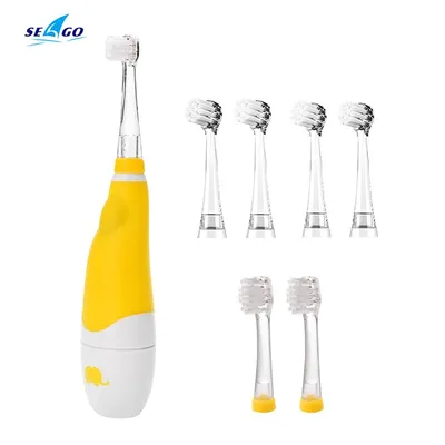 Seago – tête de brosse à dents électrique sonique pour enfants avec lumière Led minuterie de