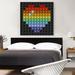 ARTCANVAS Rainbow Gay Love Heart Black Jewel Pixel - Wrapped Canvas Graphic Art Print Canvas, Wood in White | 36 H x 36 W x 1.5 D in | Wayfair