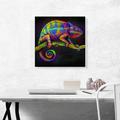 ARTCANVAS Chameleon Lizard Reptile Branch - Wrapped Canvas Painting Print Canvas, Wood in Blue/Green/Indigo | 18 H x 18 W x 1.5 D in | Wayfair