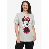 Plus Size Women's Disney Women's Minnie Mouse Sitting Short Sleeve T-Shirt Gray by Disney in Gray (Size 4X (26-28))