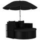 vidaXL Gartenbett mit Sonnenschirm Poly Rattan Schwarz