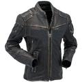 Cafe Racer Vintage Leather Jacket Men-Antique Motorcycle Distressed Leather Jacket | Retro Biker Leather Jacket |Mens Cafe Racer Jacket (Retro1-Distressed Black Jacket, xx_l)