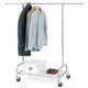 Tatkraft Tiger Extendable Heavy-Duty Clothes Rail Coat Rail with Shelf, Clothes Rail with Industrial Grade Locking Wheels, 100kg Capacity