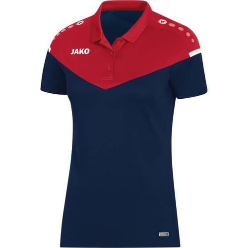 JAKO Damen Polo Champ 2.0, Größe 34 in marine/chili rot