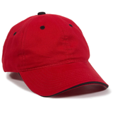 Outdoor Cap GL-645 Unstructured Brushed Twill Sandwich in Red/Black | Cotton