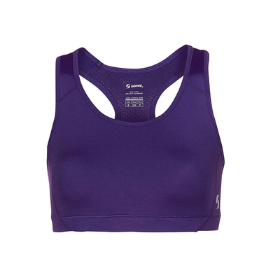 Soffe S1210VP Juniors Mid Impact Bra in Purple size XS | Polyester/Spandex Blend
