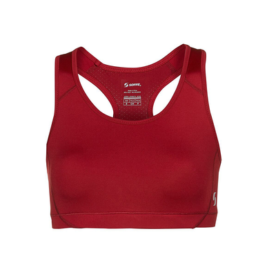 Soffe S1210VP Juniors Mid Impact Bra in Cardinal size Medium | Polyester/Spandex Blend