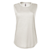 Platinum P515S Women's Slub Sleeveless Crew Neck Top in Parchment size Small | Cotton/Polyester Blend