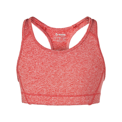 Soffe 1227G Athletic Dri Girls Team Heather Sports Bra in Red size Medium | Polyester/Spandex Blend