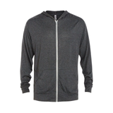 Platinum P910T Adult Tri-Blend Full Zip Hoodie in Charcoal Heather size Medium | Ringspun Cotton