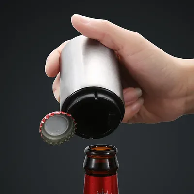 Ouvre-bouteille de bière automatique en acier inoxydable magnétique pousser vers le bas vin