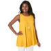 Plus Size Women's Stretch Knit Sleeveless Swing Tunic by Jessica London in Sunset Yellow (Size 12) Long Shirt