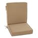 2-Section Deep Seating Cushion by BrylaneHome in Khaki Patio Chair Thick Padding