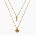 J. Crew Jewelry | J.Crew Heart Lock & Key Layered Necklace | Color: Gold | Size: 16” - 18”