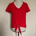 J. Crew Tops | J.Crew Tie Front Top | Color: Red | Size: Xs