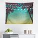 East Urban Home Ambesonne Nature Tapestry, Night Time Beach Sunset Design w/ Little Lantern & Island Palm Trees Art Print | 23 H x 28 W in | Wayfair