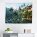 East Urban Home Balinese Tapestry, Terrace Rice Fields Palm Trees Traditional Farmhouse Morning Sunrise Bali Indonesia | 23 H x 28 W in | Wayfair