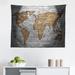 East Urban Home Ambesonne Wanderlust Tapestry, World Map On Old Brick Wall Countries Continents Aged Vintage Rough | 23 H x 28 W in | Wayfair