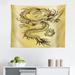 East Urban Home Ambesonne Dragon Tapestry, Chinese Snake Dragon Theme Background Eastern Oriental Abstract Art Graphic | 23 H x 28 W in | Wayfair