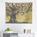 East Urban Home Ambesonne Tree Of Life Tapestry, Swirled Twists Rustic Oak Branches Nature Eco Sketch Illustration | 23 H x 28 W in | Wayfair