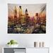 East Urban Home Ambesonne New York Tapestry, Global City Sunset Reflecting On Skyscrapers Famous Town Landmark View Photo Print | Wayfair