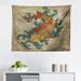 East Urban Home Ambesonne Japanese Tapestry, Grunge Style Oriental Water Koi Carp Fish Aquatic Theme Distressed Pattern | 23 H x 28 W in | Wayfair