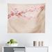 East Urban Home Japanese Tapestry Cherry Blossoms On Branch Vintage Textured Flourishing Romantic Season Picture | 23 H x 28 W in | Wayfair