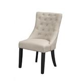 Wade Logan® Miesville Side Chairs, Cream Linen Wood/Upholstered/Fabric in Black/Brown | 37 H x 21.5 W x 24 D in | Wayfair