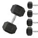 Dumbbells Set Heavy Weights Hex Dumbell Set Hexagonal Rubber Dumbbell with Metal Handles Anti-Rolling for Weight Lifting Bodybuilding Exercise Workout Strength Training Home Gym 2.5kg-30kg Pairs Sets