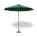 JATI Umbra 2.5m Wooden Garden Parasol with Cover (Green) - Octagonal | Double-Pulley | 2-Part Pole
