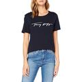 Tommy Hilfiger Women's CARMEN REG OPEN-NK TOP SS Shirt, Blue (Desert Sky), XS