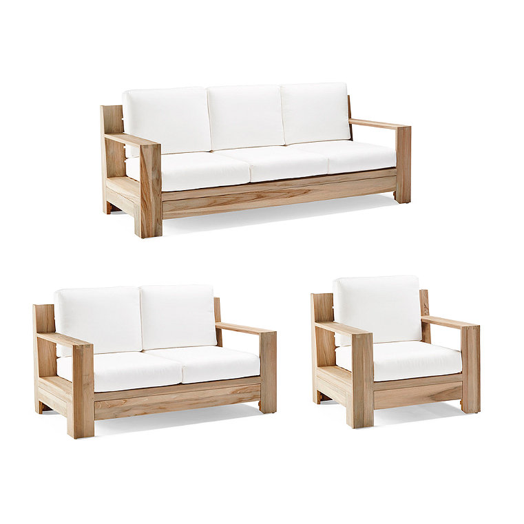 St. Kitts Tailored Furniture Covers - Seating, 3 pc. Loveseat Set, Gray - Frontgate
