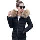 Maison Jardin Nemopter Women's Winter Parka Down Jacket Warm Fur Hooded Jacket Short Coat - Black - X-Small