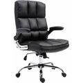 Chaise de bureau HHG 489, chaise de direction chaise pivotante chaise de bureau, similicuir noir