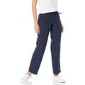 Amazon Essentials Damen Hose aus Leinenmischung mit weitem Beinschnitt und Tunnelzug (Erhältlich in Übergröße), Marineblau, L