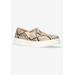 Extra Wide Width Women's Maribel Sneakers by Bella Vita in Taupe Snake (Size 11 WW)