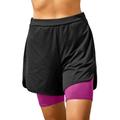 Plus Size Women's Colorblock Swim Boardshort by Swim 365 in Black Fuchsia (Size 20)