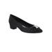 Extra Wide Width Women's Eloise Pumps by Easy Street® in Black Satin (Size 8 1/2 WW)