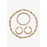 Women's Goldtone Bamboo with 3-Piece Necklace Set by PalmBeach Jewelry in Gold