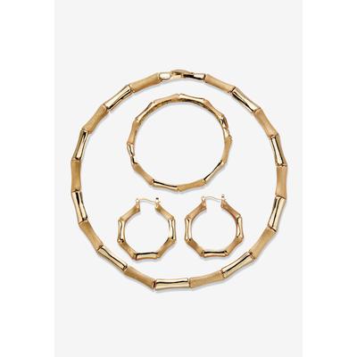 Women's Goldtone Bamboo with 3-Piece Necklace Set by PalmBeach Jewelry in Gold