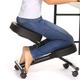 Computer Kneeling Chair, Light Office Chair, Adjustable Ergonomic Kneeling Stool, Brake Casters, Suitable for Home and Office Use,Black