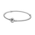 Pandora Passions Heart Infinity Clasp Snake chain sterling silver bracelet, 21