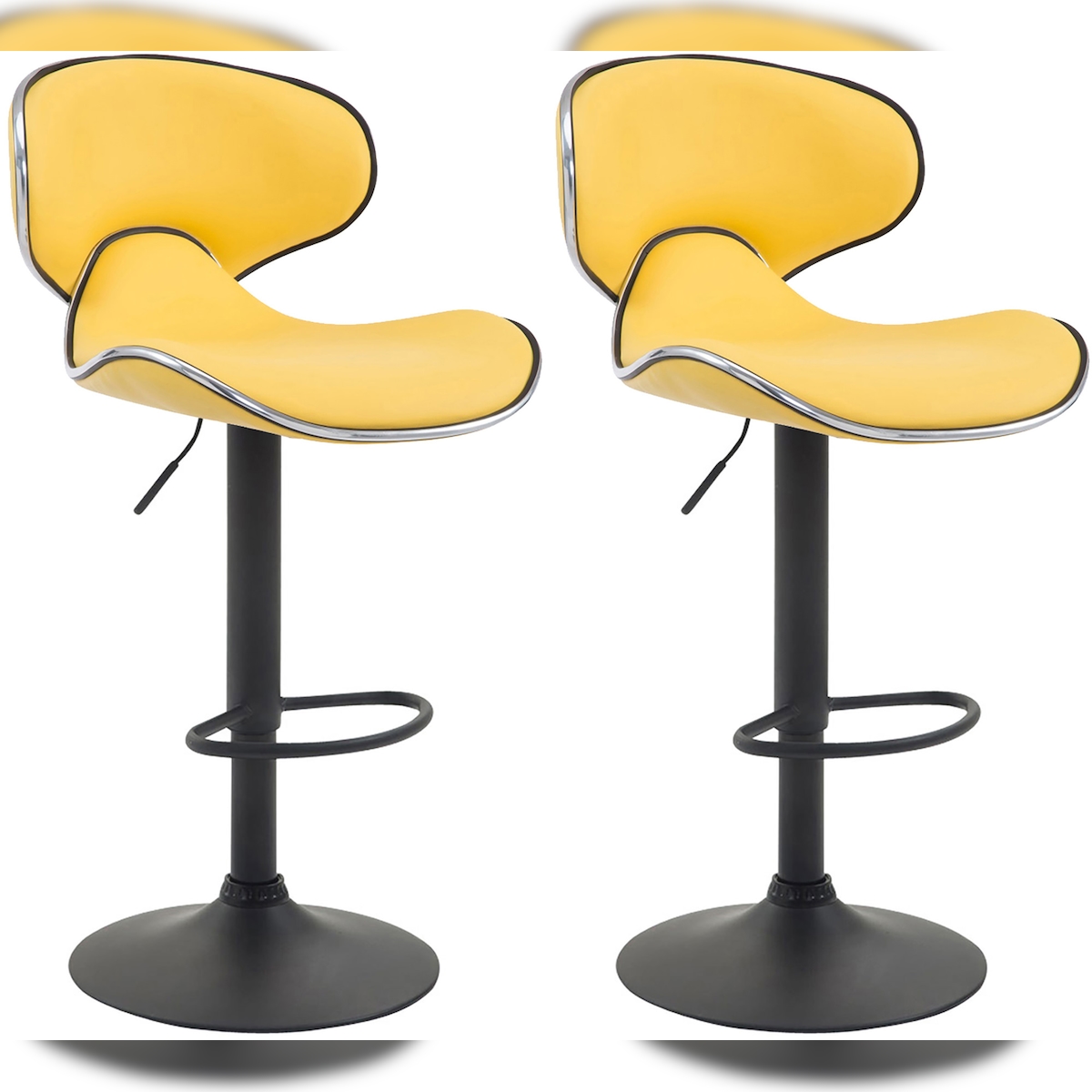 CLP 2er Set Barhocker Las Vegas Kunstleder gelb/schwarz Image