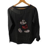 Disney Tops | Disney Parks Rhinestone Mickey Mouse Longsleeve | Color: Black/Red | Size: M